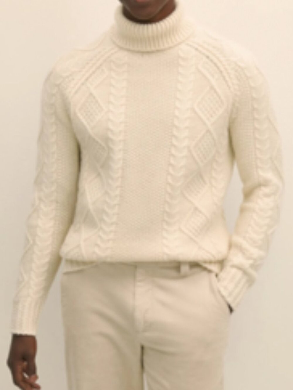 Brooks Brothers Ivory Wool Turtleneck Sweater in Medium